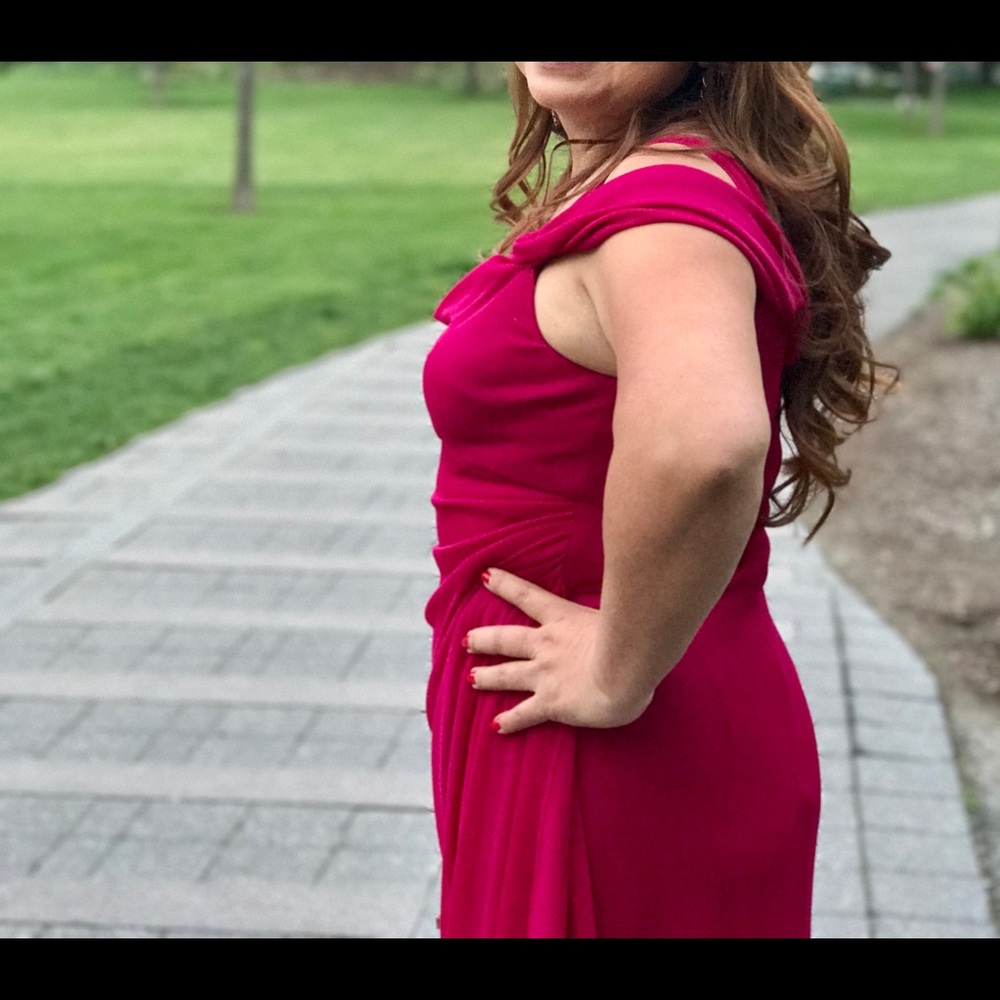 Magenta Evening Elegant Gown Size 10 Petite